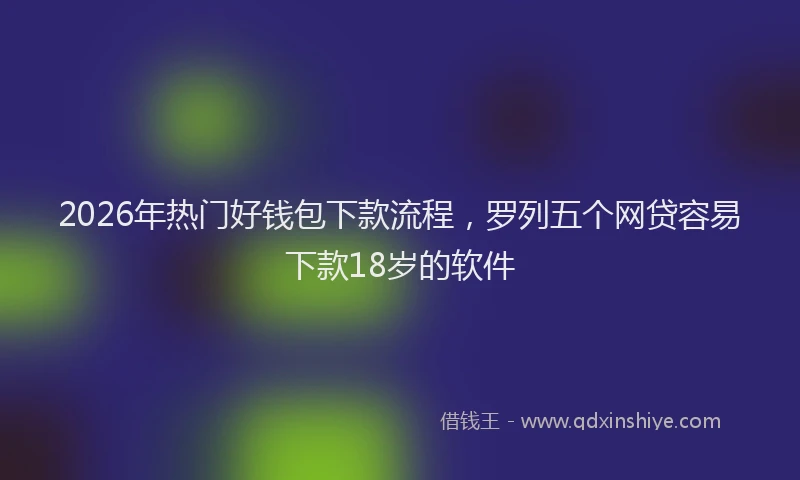2026年热门好钱包下款流程，罗列五个网贷容易下款18岁的软件