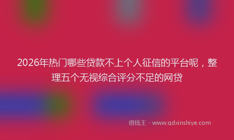 2026年热门哪些贷款不上个人征信的平台呢，整理五个无视综合评分不足的网贷