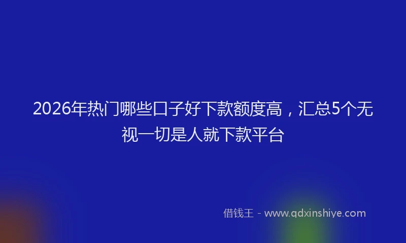 2026年热门哪些口子好下款额度高，汇总5个无视一切是人就下款平台