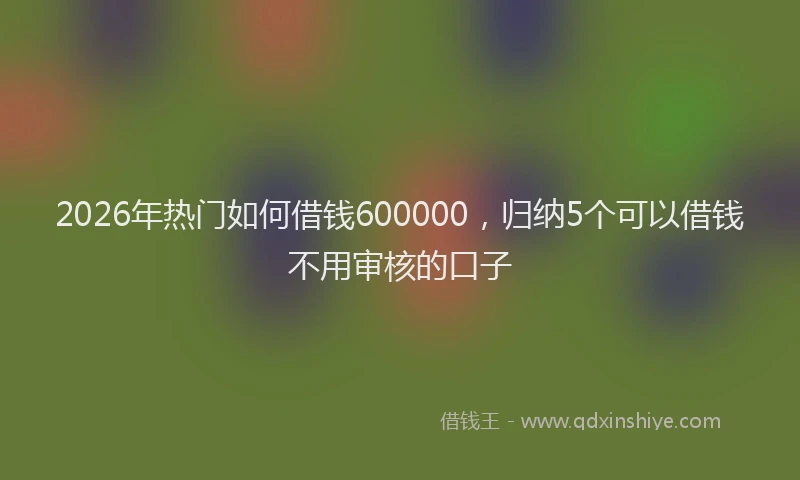 2026年热门如何借钱600000，归纳5个可以借钱不用审核的口子