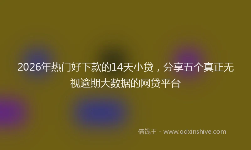 2026年热门好下款的14天小贷，分享五个真正无视逾期大数据的网贷平台