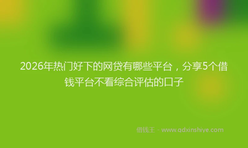 2026年热门好下的网贷有哪些平台，分享5个借钱平台不看综合评估的口子