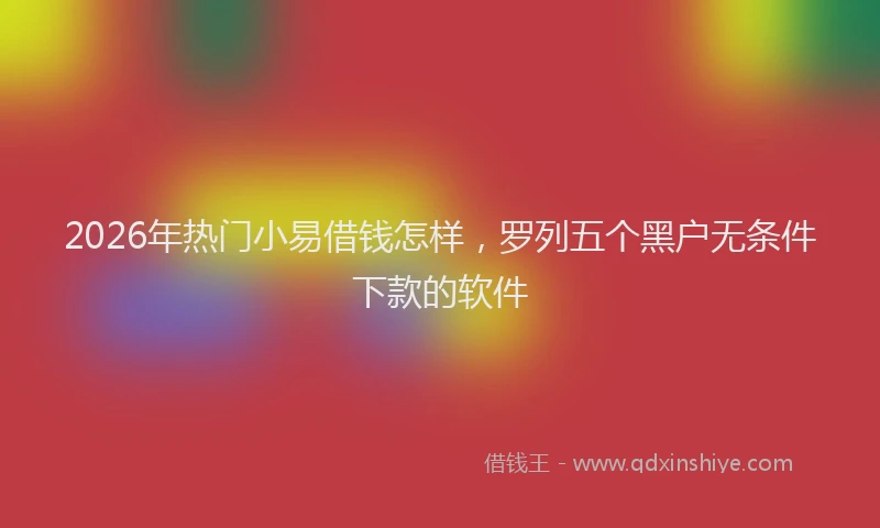 2026年热门小易借钱怎样，罗列五个黑户无条件下款的软件