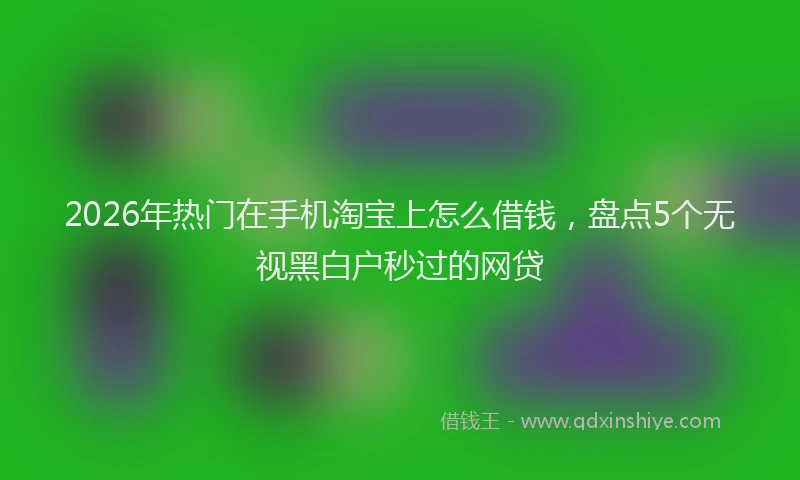 2026年热门在手机淘宝上怎么借钱，盘点5个无视黑白户秒过的网贷