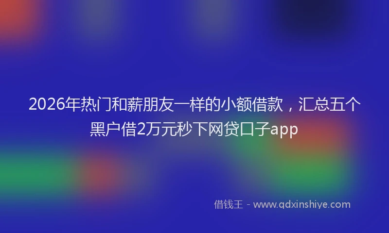 2026年热门和薪朋友一样的小额借款，汇总五个黑户借2万元秒下网贷口子app