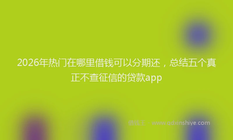 2026年热门在哪里借钱可以分期还，总结五个真正不查征信的贷款app