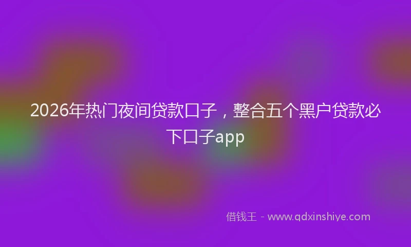 2026年热门夜间贷款口子，整合五个黑户贷款必下口子app