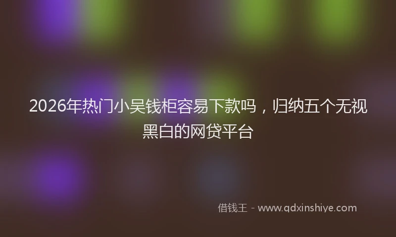 2026年热门小吴钱柜容易下款吗，归纳五个无视黑白的网贷平台