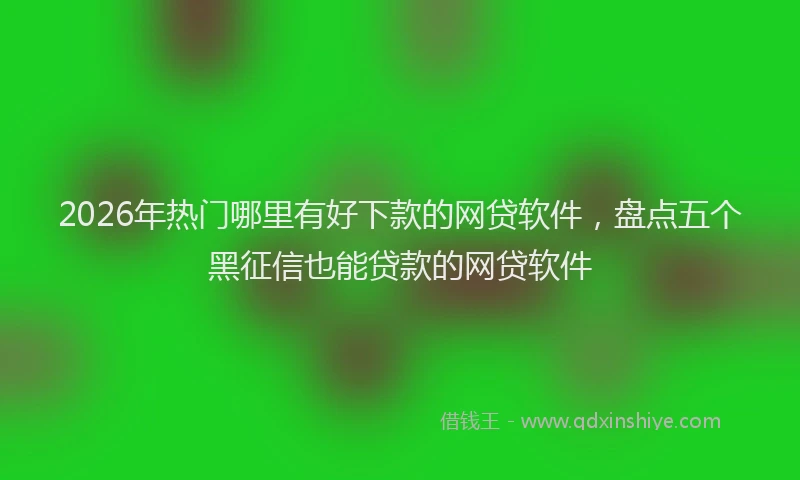 2026年热门哪里有好下款的网贷软件，盘点五个黑征信也能贷款的网贷软件