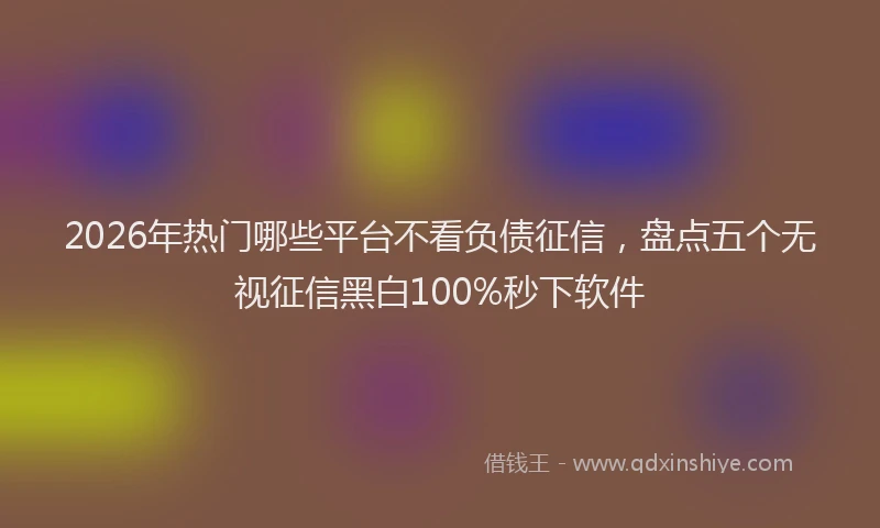 2026年热门哪些平台不看负债征信，盘点五个无视征信黑白100%秒下软件