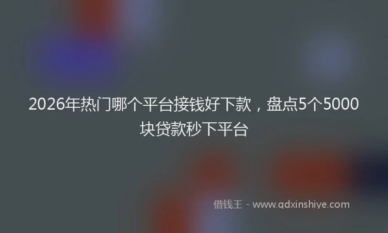 2026年热门哪个平台接钱好下款，盘点5个5000块贷款秒下平台