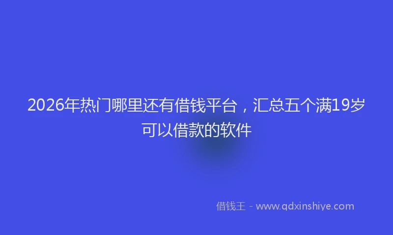 2026年热门哪里还有借钱平台，汇总五个满19岁可以借款的软件