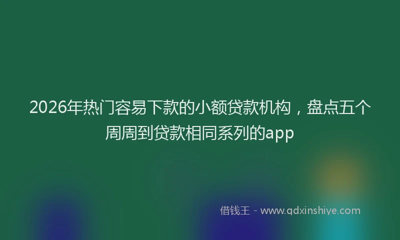 2026年热门容易下款的小额贷款机构,盘点五个周周到贷款相同系列的app