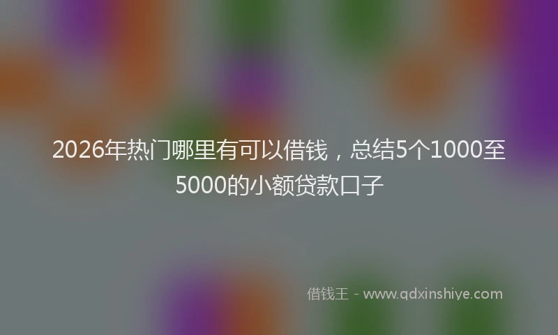 2026年热门哪里有可以借钱，总结5个1000至5000的小额贷款口子