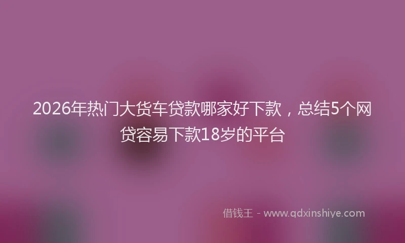 2026年热门大货车贷款哪家好下款，总结5个网贷容易下款18岁的平台