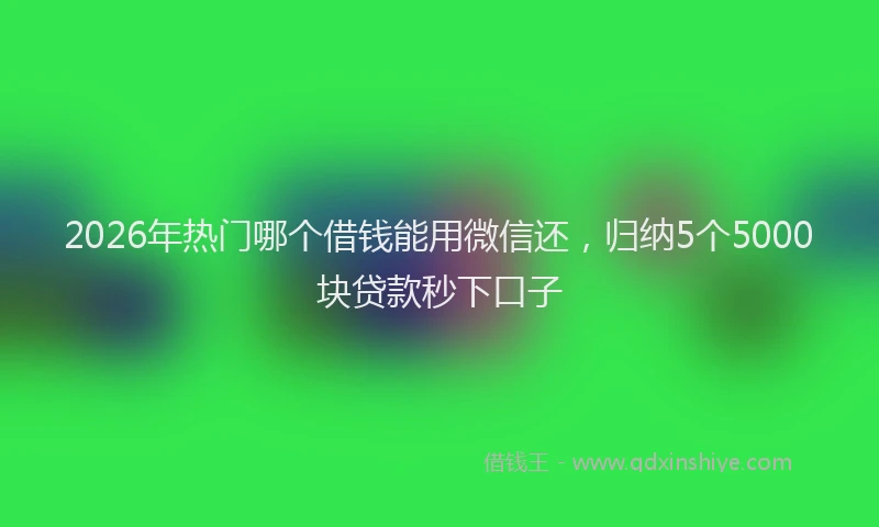 2026年热门哪个借钱能用微信还，归纳5个5000块贷款秒下口子