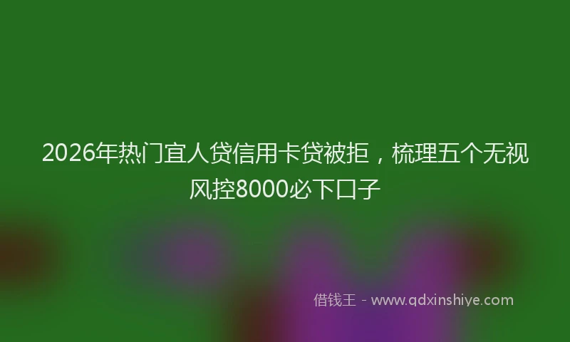 2026年热门宜人贷信用卡贷被拒，梳理五个无视风控8000必下口子