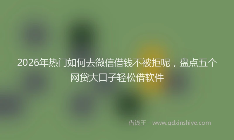 2026年热门如何去微信借钱不被拒呢，盘点五个网贷大口子轻松借软件