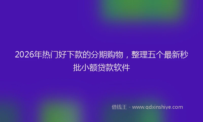 2026年热门好下款的分期购物，整理五个最新秒批小额贷款软件