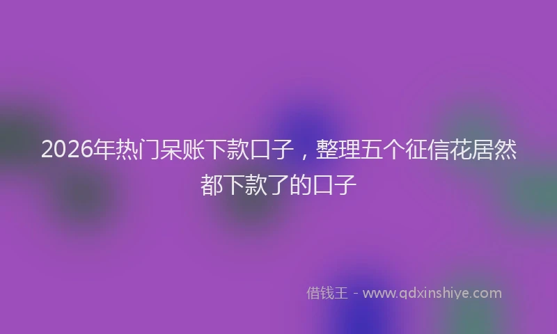 2026年热门呆账下款口子，整理五个征信花居然都下款了的口子