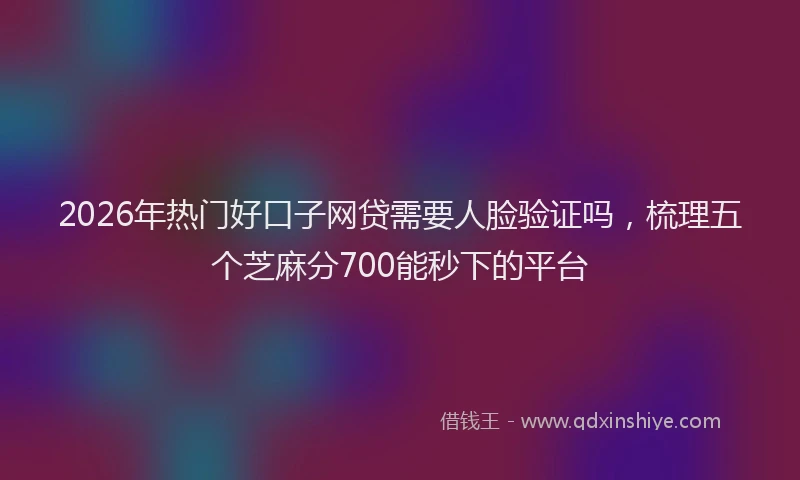 2026年热门好口子网贷需要人脸验证吗，梳理五个芝麻分700能秒下的平台