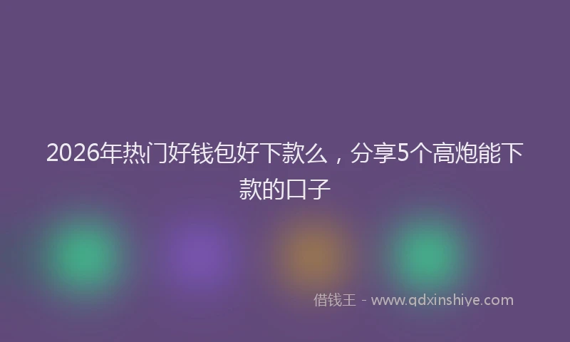 2026年热门好钱包好下款么，分享5个高炮能下款的口子