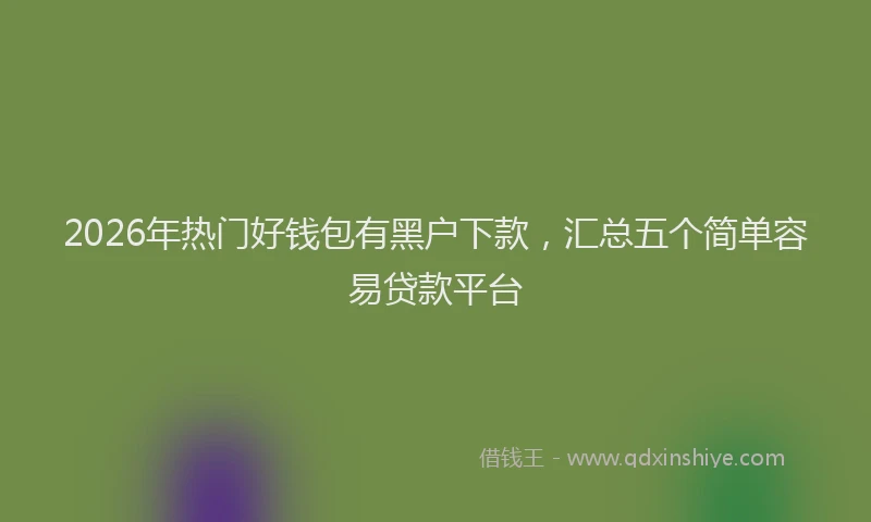 2026年热门好钱包有黑户下款，汇总五个简单容易贷款平台