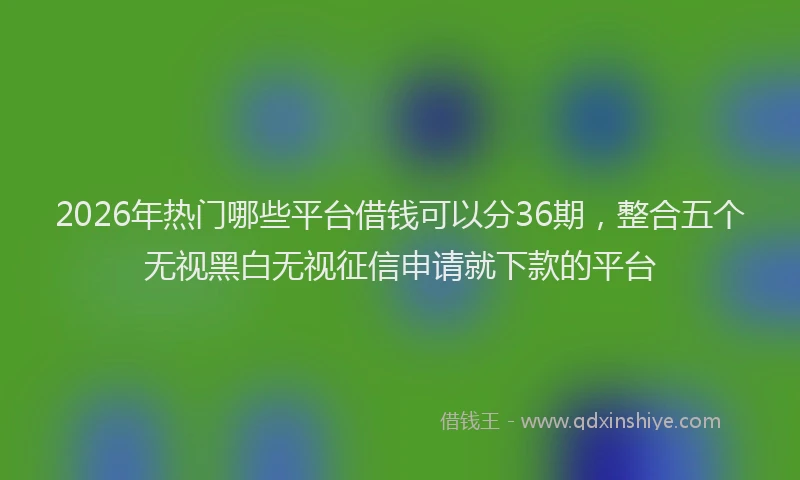 2026年热门哪些平台借钱可以分36期，整合五个无视黑白无视征信申请就下款的平台