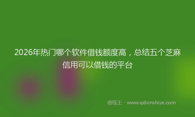2026年热门哪个软件借钱额度高，总结五个芝麻信用可以借钱的平台