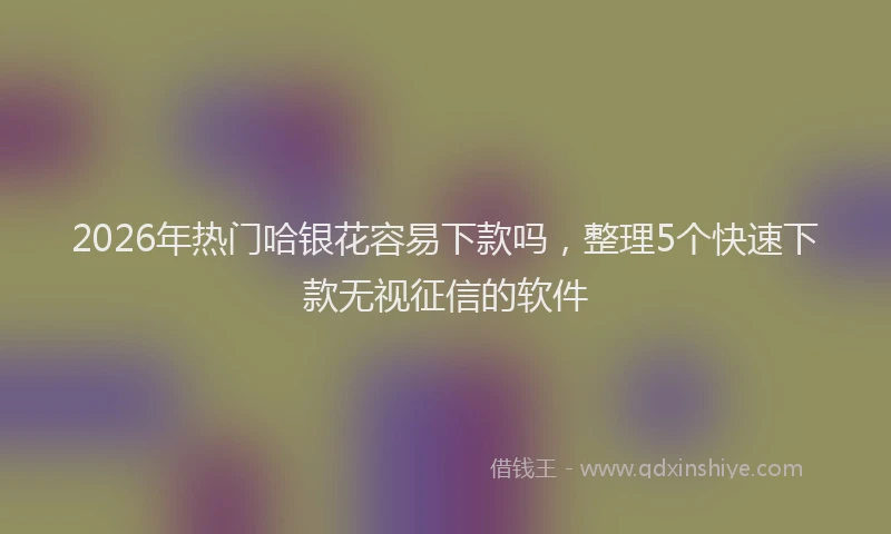 2026年热门哈银花容易下款吗，整理5个快速下款无视征信的软件