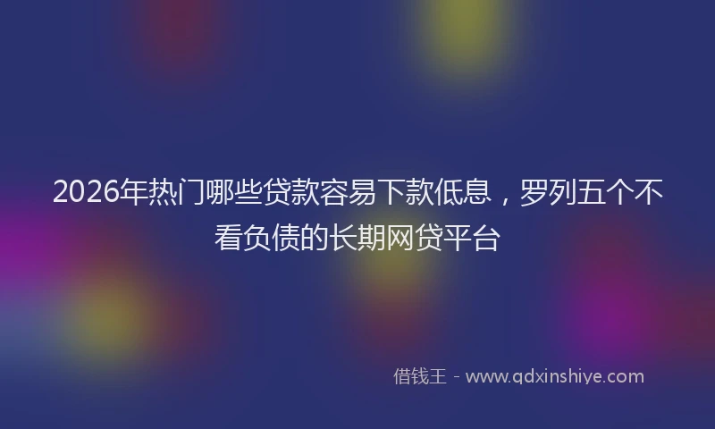 2026年热门哪些贷款容易下款低息，罗列五个不看负债的长期网贷平台