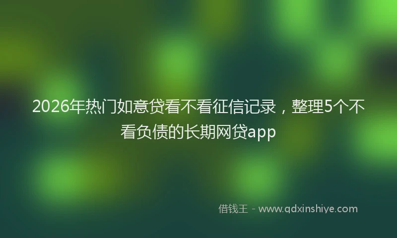 2026年热门如意贷看不看征信记录，整理5个不看负债的长期网贷app