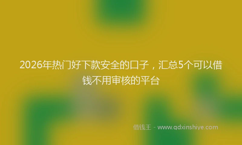 2026年热门好下款安全的口子，汇总5个可以借钱不用审核的平台