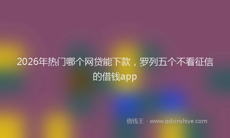 2026年热门哪个网贷能下款，罗列五个不看征信的借钱app