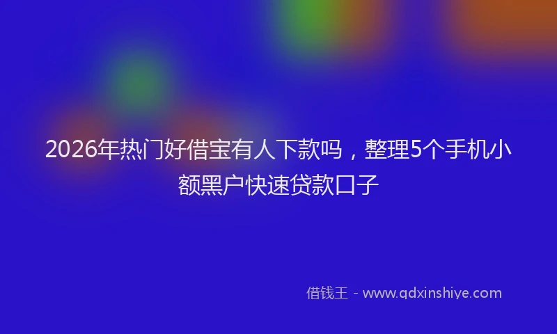 2026年热门好借宝有人下款吗，整理5个手机小额黑户快速贷款口子