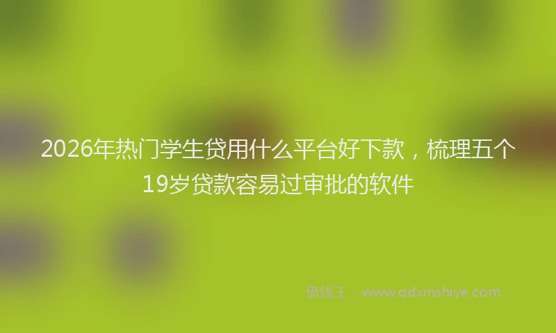 2026年热门学生贷用什么平台好下款，梳理五个19岁贷款容易过审批的软件