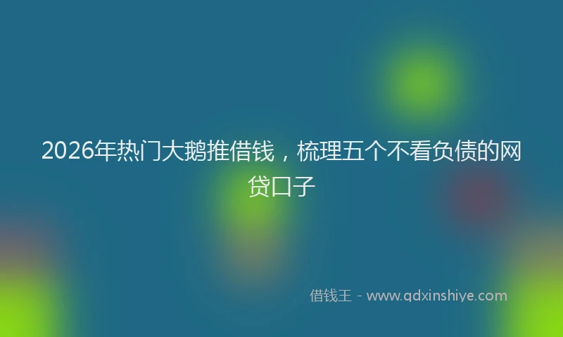2026年热门大鹅推借钱，梳理五个不看负债的网贷口子