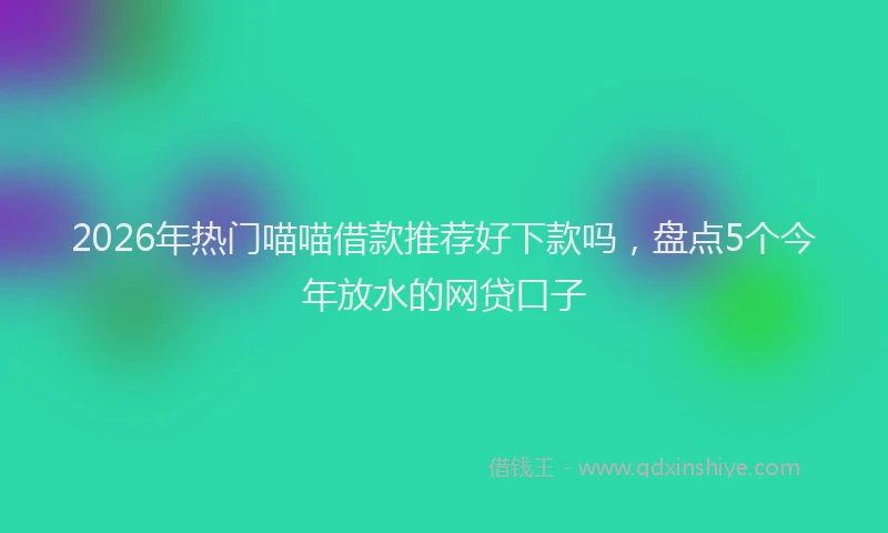 2026年热门喵喵借款推荐好下款吗，盘点5个今年放水的网贷口子