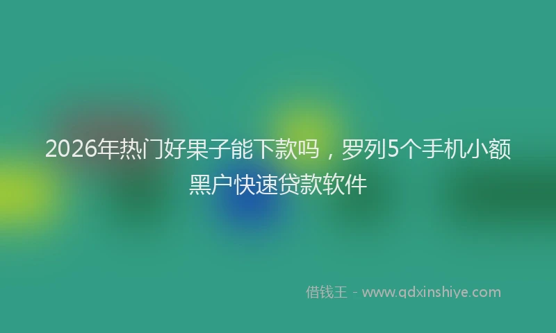 2026年热门好果子能下款吗，罗列5个手机小额黑户快速贷款软件