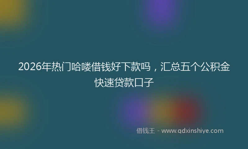 2026年热门哈喽借钱好下款吗，汇总五个公积金快速贷款口子