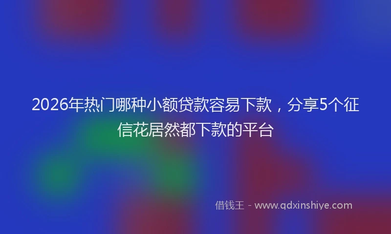 2026年热门哪种小额贷款容易下款，分享5个征信花居然都下款的平台