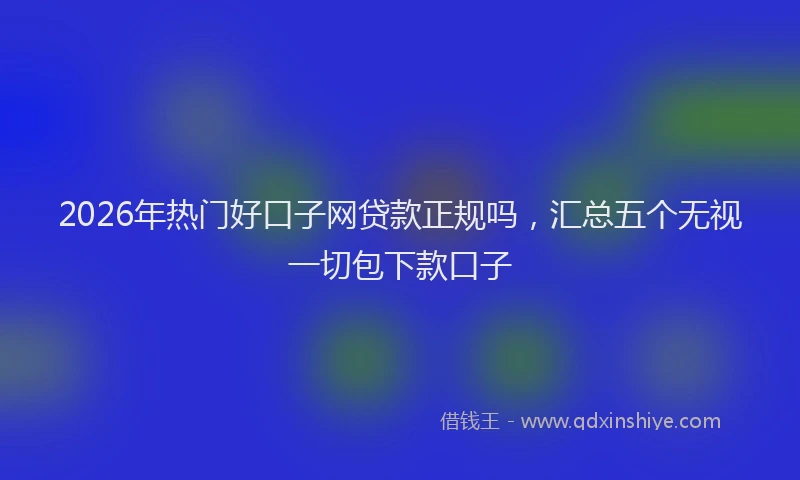 2026年热门好口子网贷款正规吗，汇总五个无视一切包下款口子