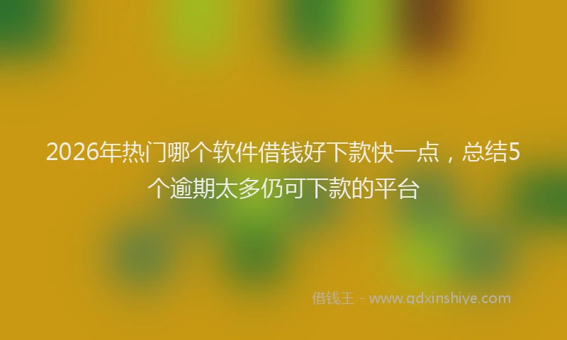 2026年热门哪个软件借钱好下款快一点，总结5个逾期太多仍可下款的平台