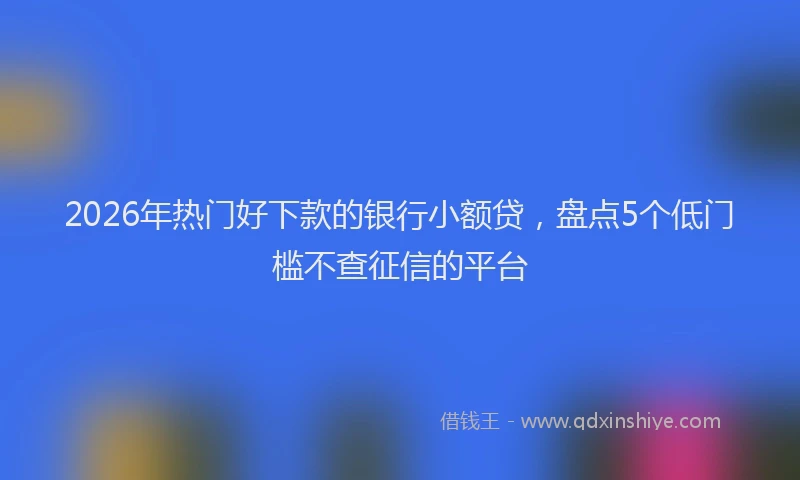 2026年热门好下款的银行小额贷，盘点5个低门槛不查征信的平台