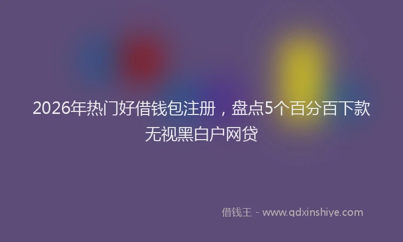 2026年热门好借钱包注册，盘点5个百分百下款无视黑白户网贷