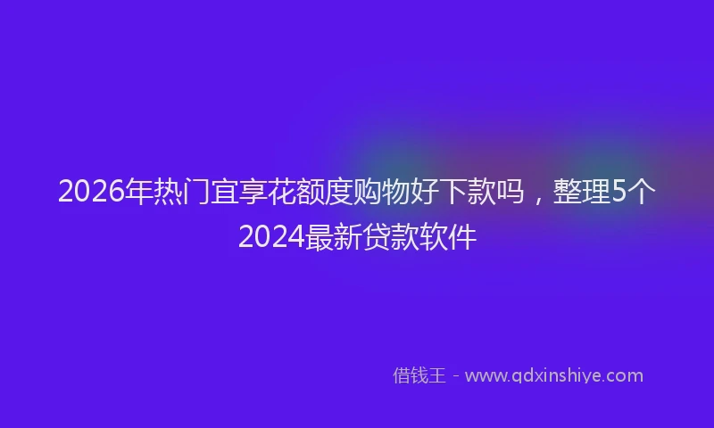 2026年热门宜享花额度购物好下款吗，整理5个2024最新贷款软件