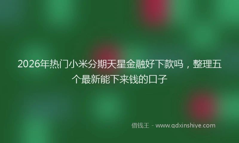 2026年热门小米分期天星金融好下款吗，整理五个最新能下来钱的口子