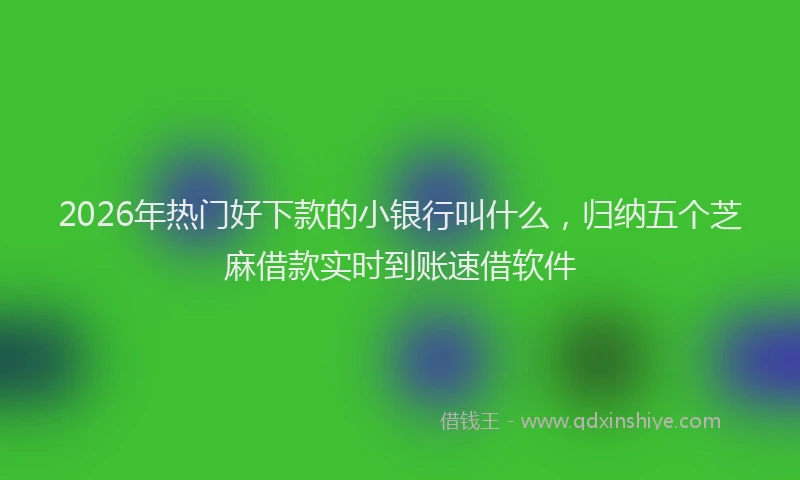 2026年热门好下款的小银行叫什么，归纳五个芝麻借款实时到账速借软件