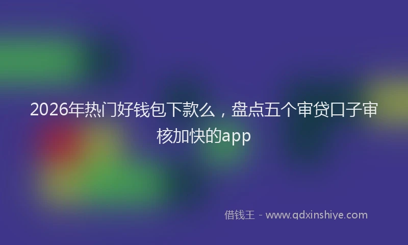 2026年热门好钱包下款么，盘点五个审贷口子审核加快的app