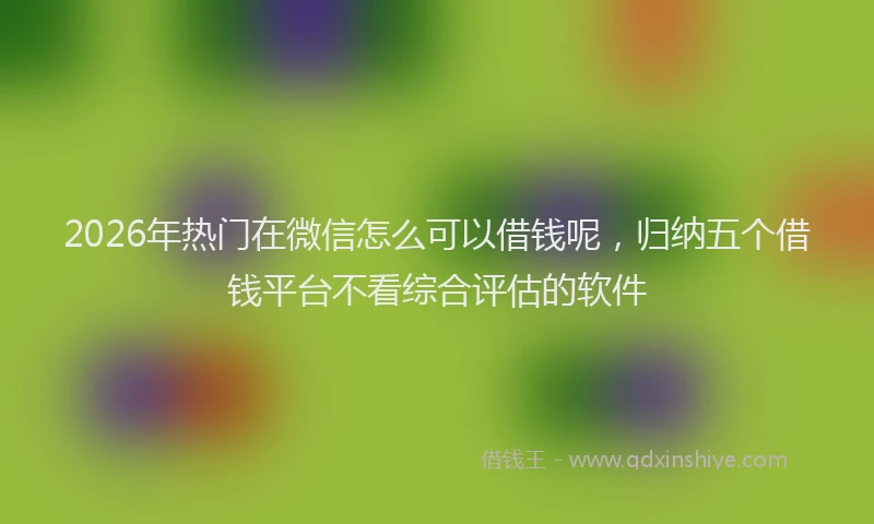 2026年热门在微信怎么可以借钱呢，归纳五个借钱平台不看综合评估的软件